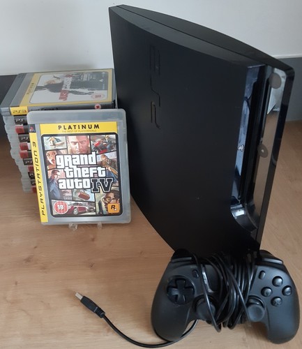Sony playstation slim black - playstation, 3